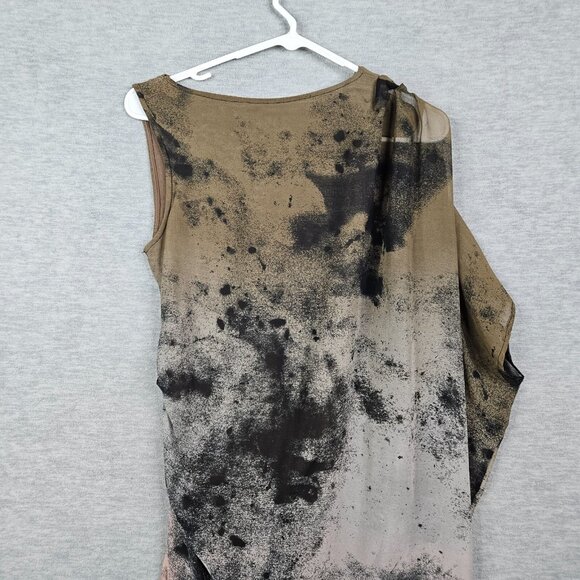 Religion Asymmetrical Draped Sleeveless Dress Brown Stretch Lined Women's Sz XS - Picture 3 of 13